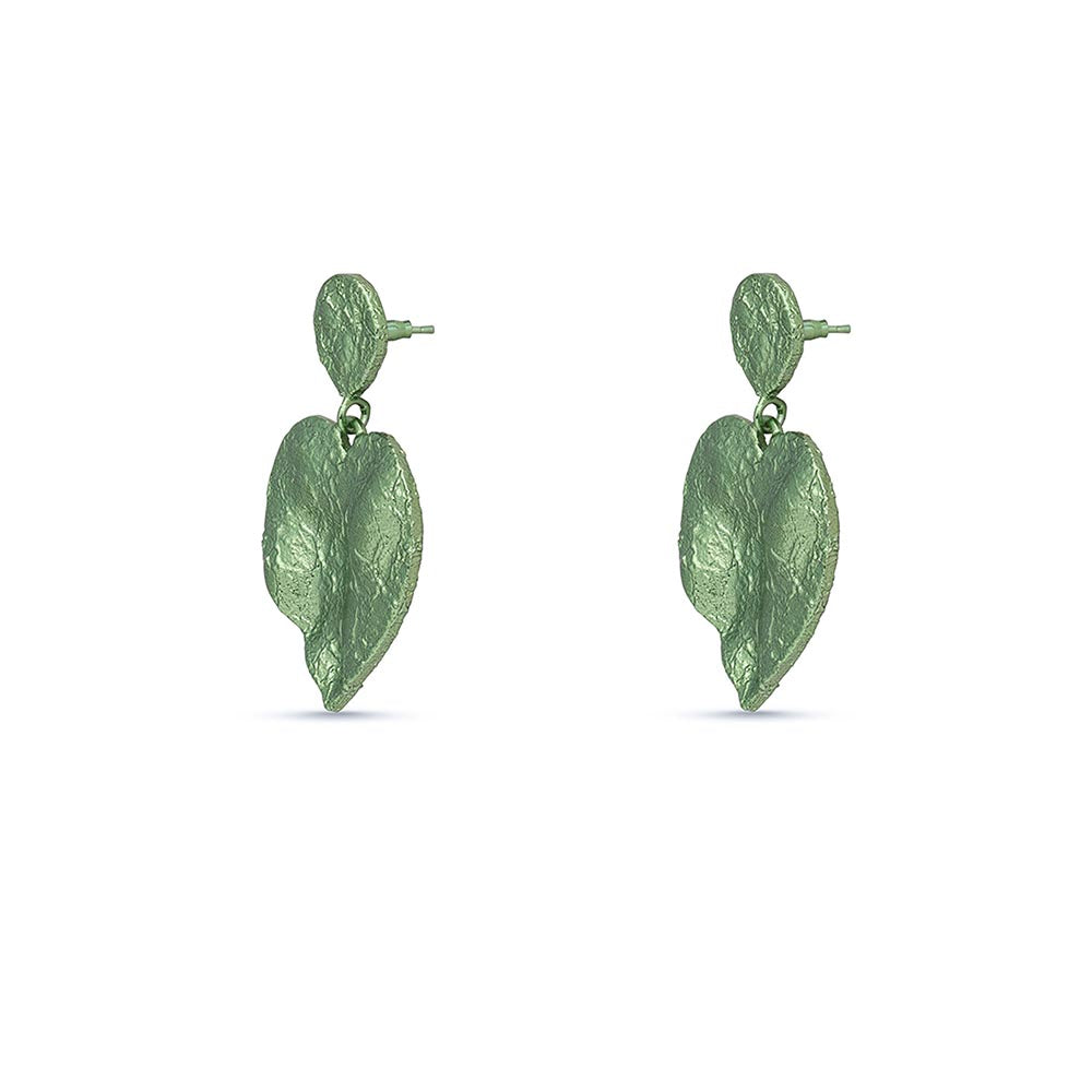 MNSH Mini Crushed Heart Green Earrings