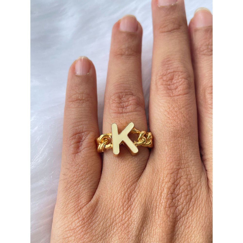 MNSH Signature Enamel White Ring K
