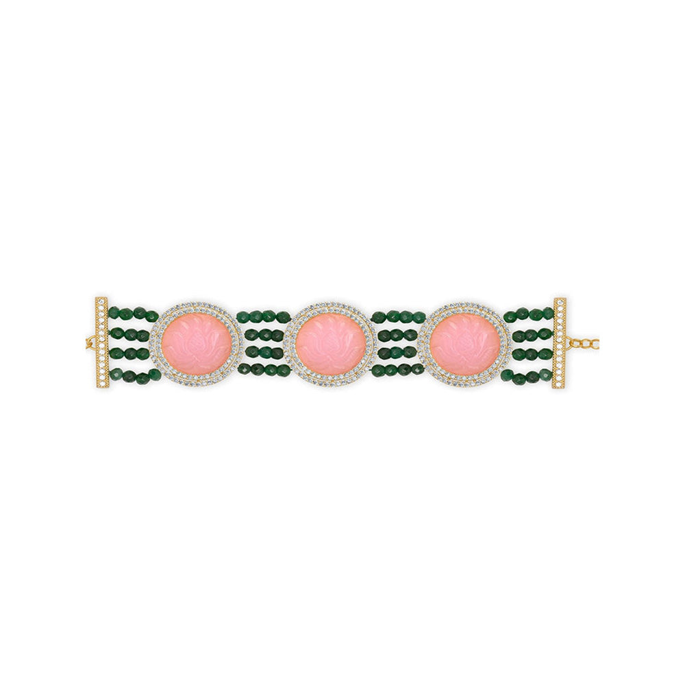 MNSH Royal Lotus Rose Quartz Bracelet