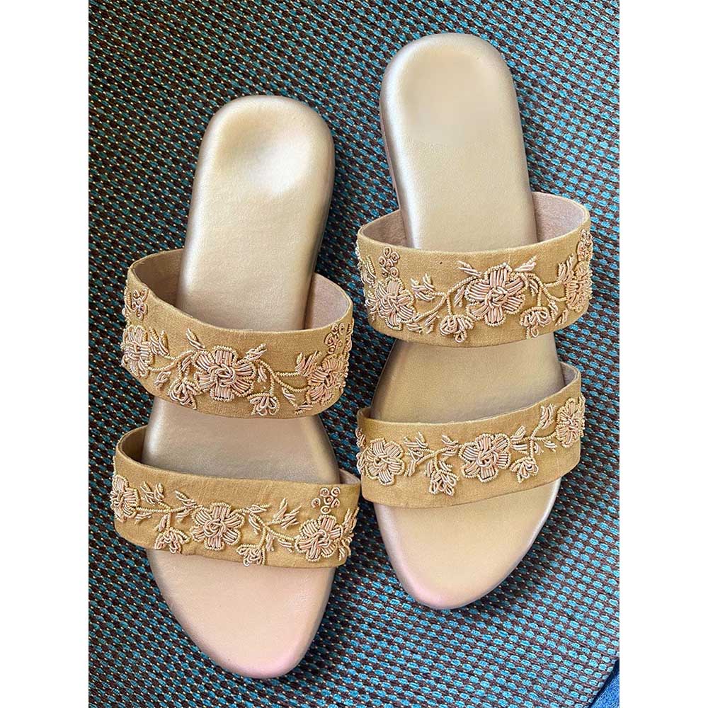 Modanta Gold Zardozi Flats