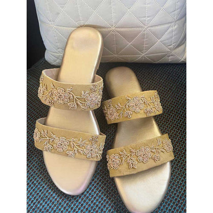 Modanta Gold Zardozi Flats