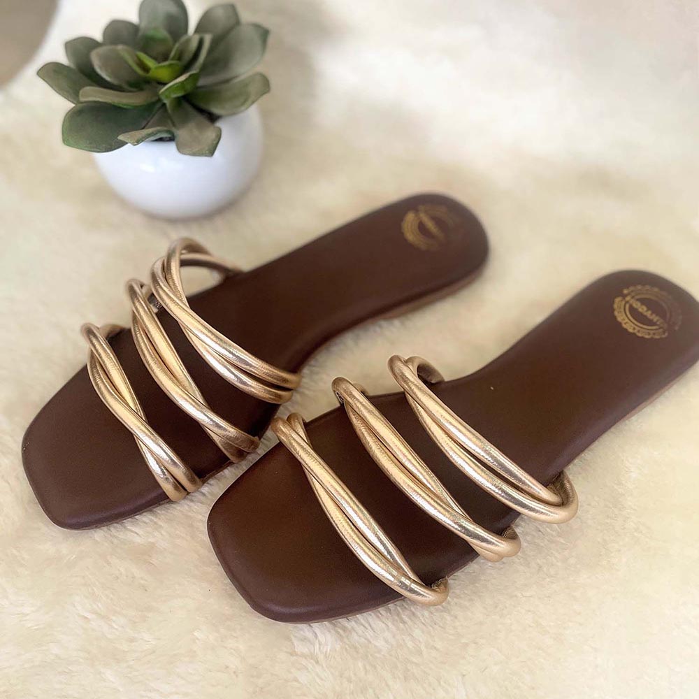 Modanta Brown Twisted Flats