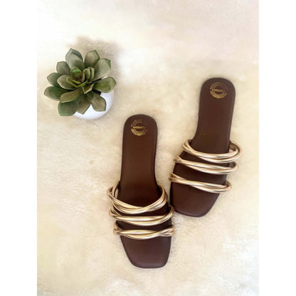 Modanta Brown Twisted Flats