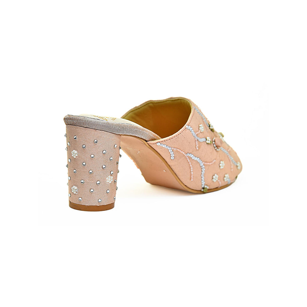 Modanta Pink Floral Peep Toes Sandal Heels