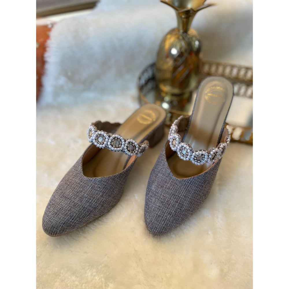 Modanta Grey Diamond Mules