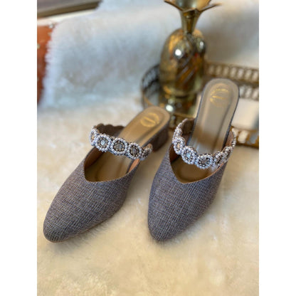 Modanta Grey Diamond Mules