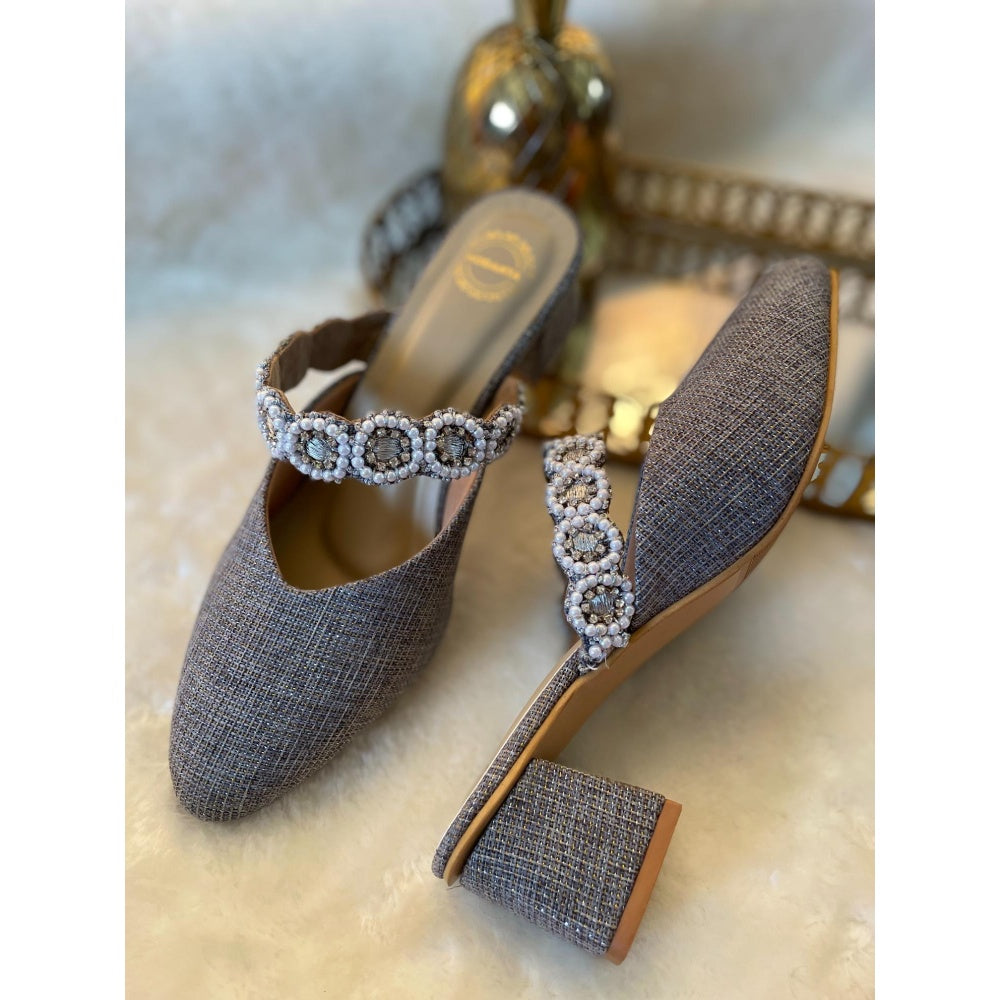 Modanta Grey Diamond Mules