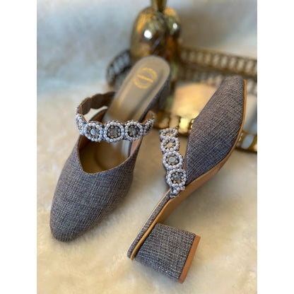 Modanta Grey Diamond Mules