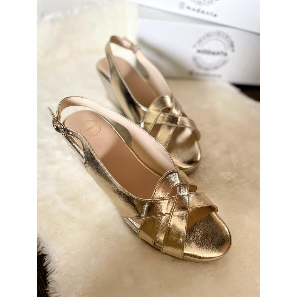 Modanta Snakeskin Gold Heels