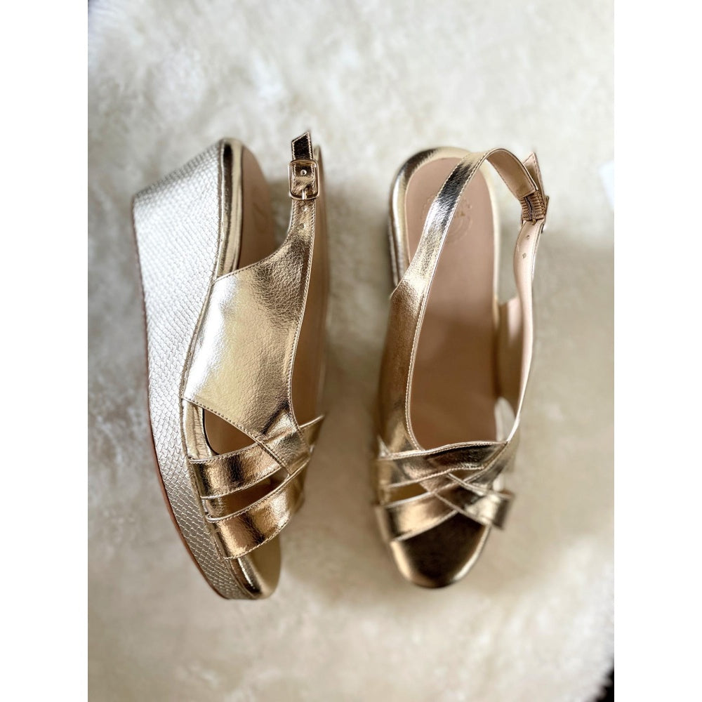 Modanta Snakeskin Gold Heels