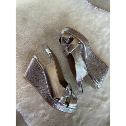 Modanta Snakeskin Silver Heels