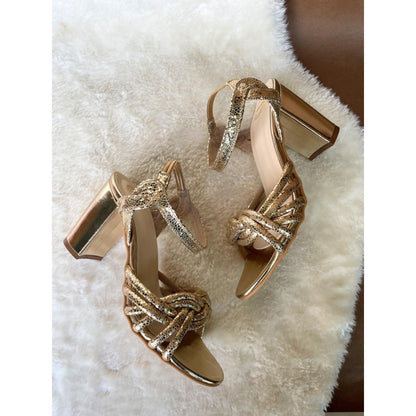 Modanta Gold Twisted Heels