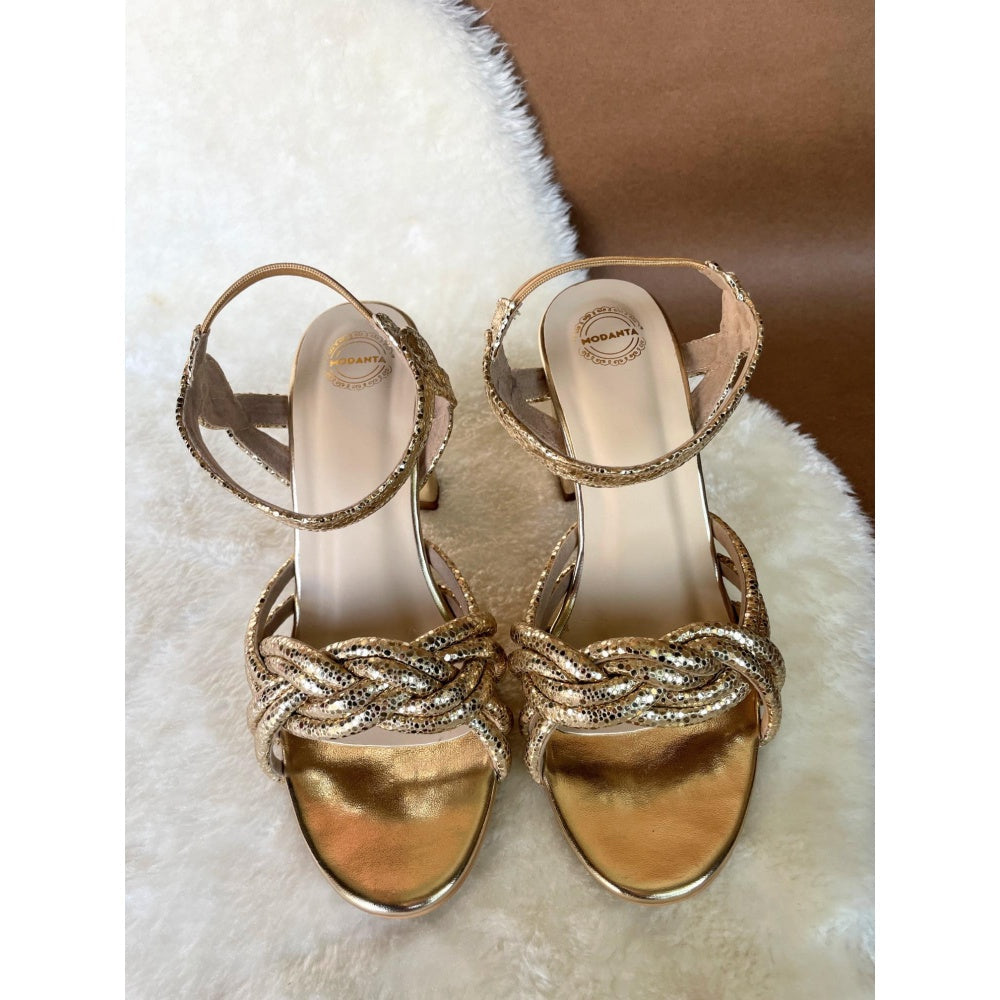 Modanta Gold Twisted Heels