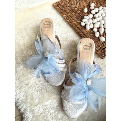 Modanta White Flower Heels