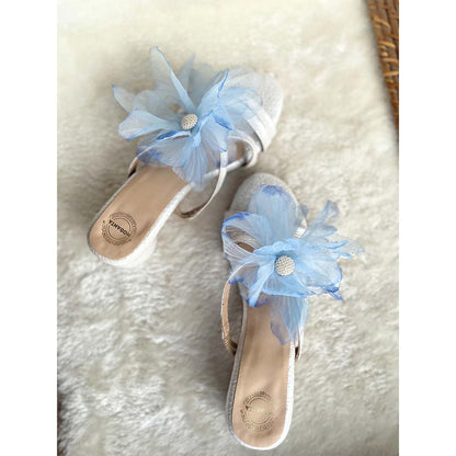 Modanta White Flower Heels