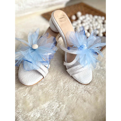 Modanta White Flower Heels