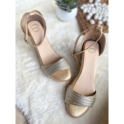 Modanta Gold Braided Heels
