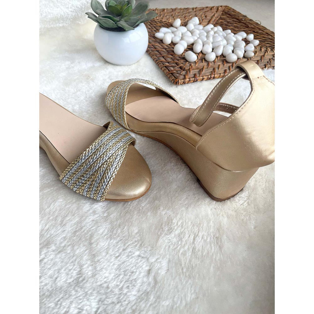 Modanta Gold Braided Heels