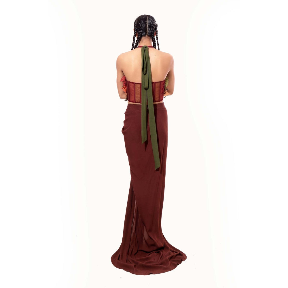 MODO CALDO Brown Auburn Earth Top and Skirt