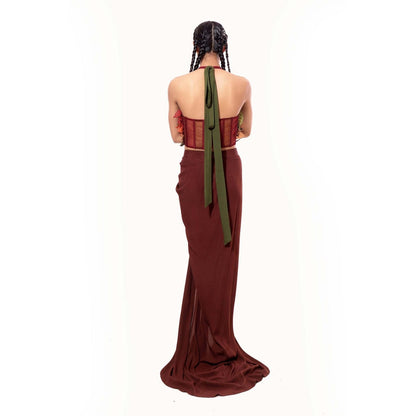 MODO CALDO Brown Auburn Earth Top and Skirt