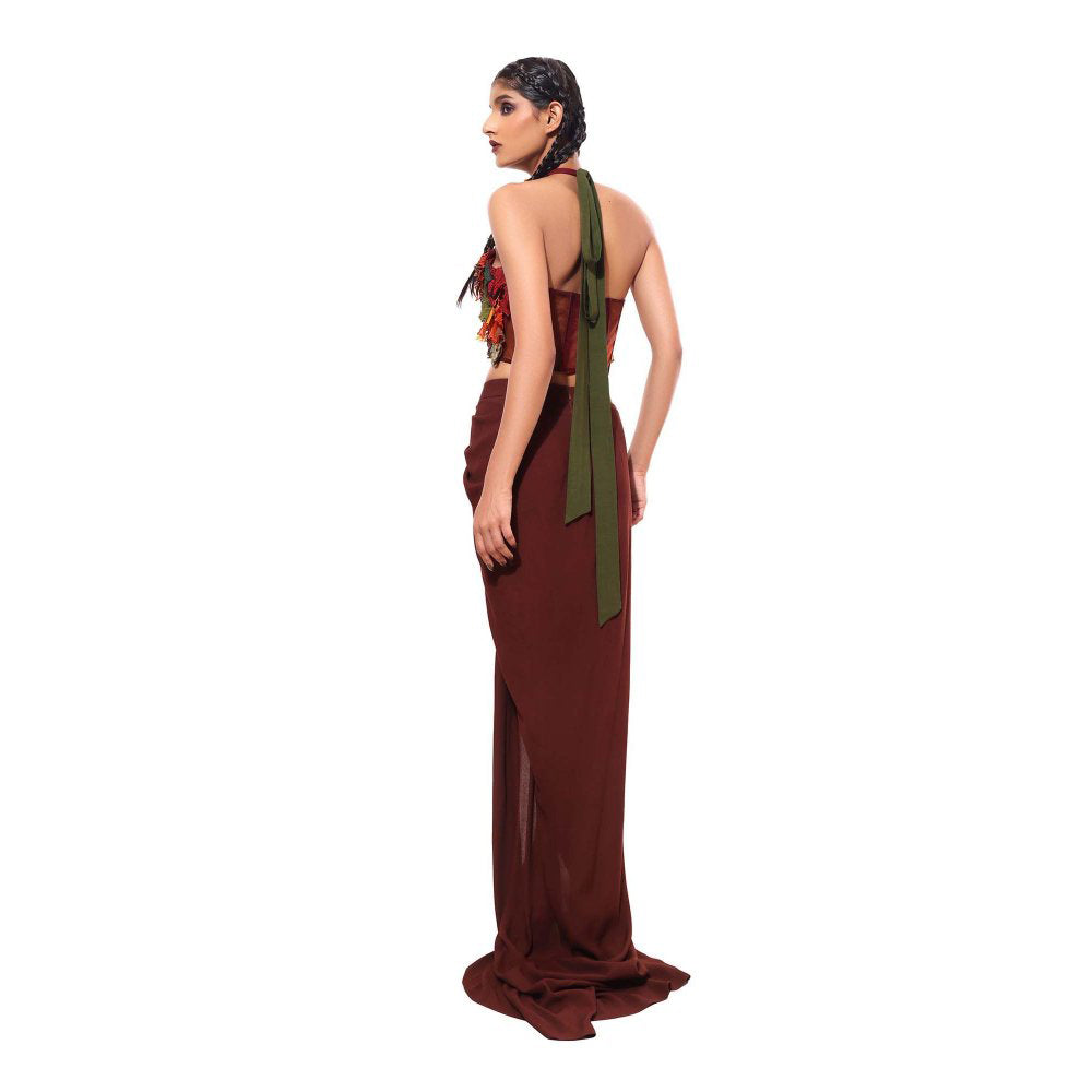 MODO CALDO Brown Auburn Earth Top and Skirt