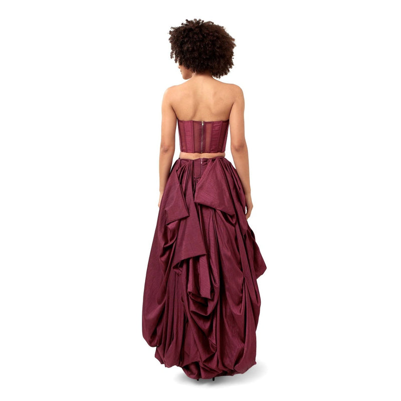 MODO CALDO Purple Infatuation Solid Corset and Skirt