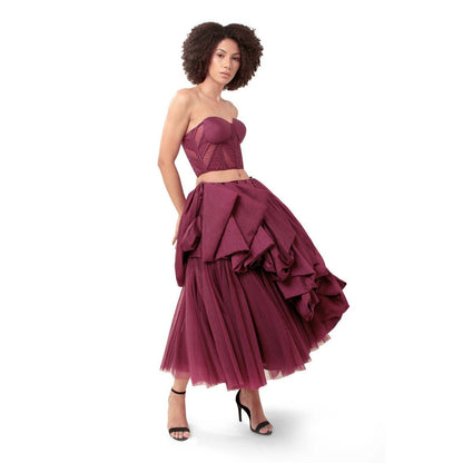 MODO CALDO Purple Attraction Solid Corset and Skirt