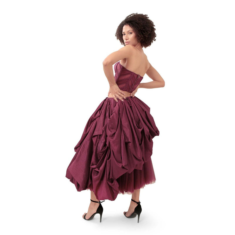 MODO CALDO Purple Attraction Solid Corset and Skirt