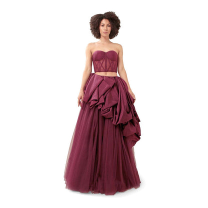 MODO CALDO Purple Infinity Solid Corset and Skirt