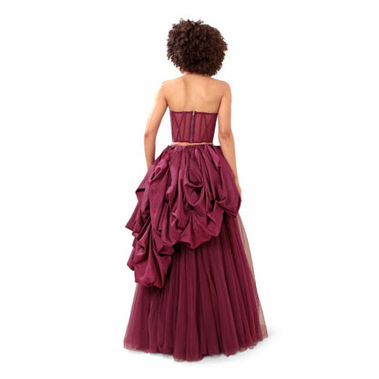 MODO CALDO Purple Infinity Solid Corset and Skirt