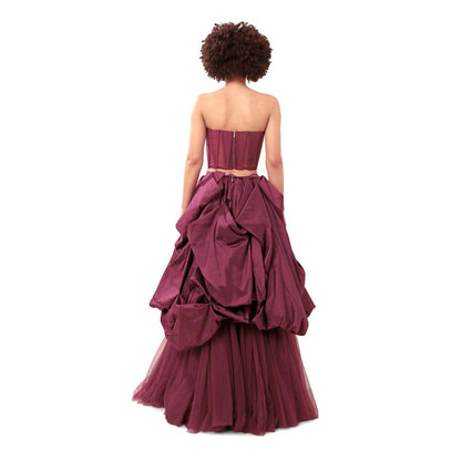 MODO CALDO Purple Commitment Solid Corset and Skirt