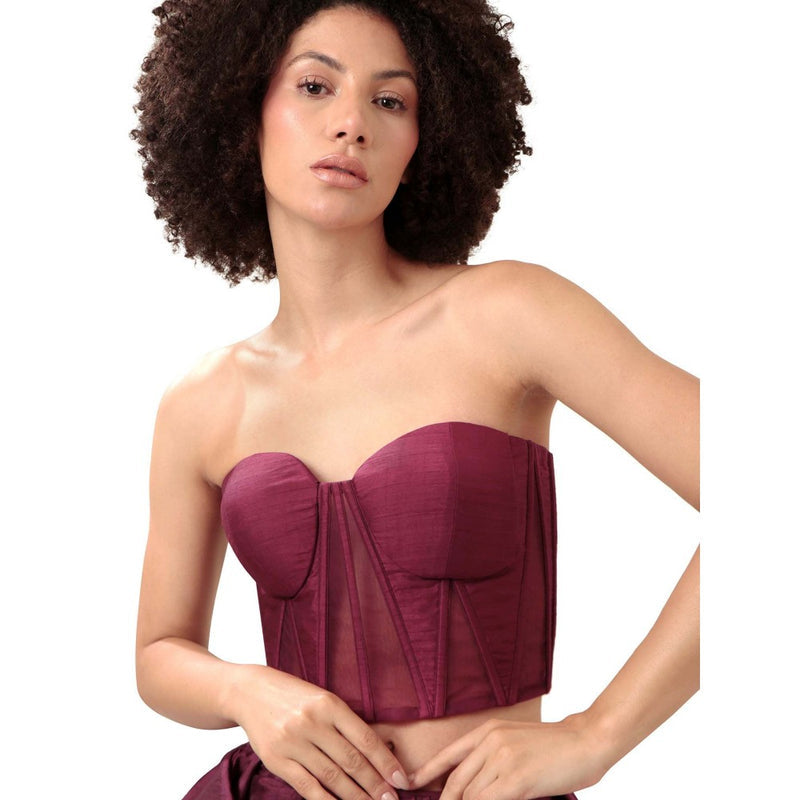 MODO CALDO Purple Commitment Solid Corset and Skirt