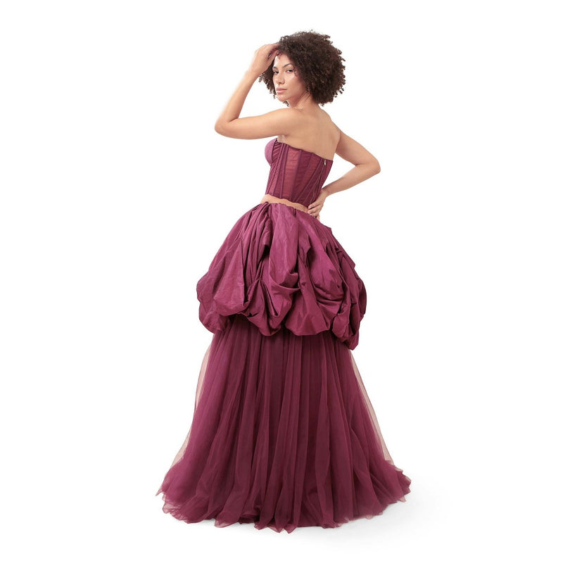 MODO CALDO Purple Understanding Solid Corset and Skirt