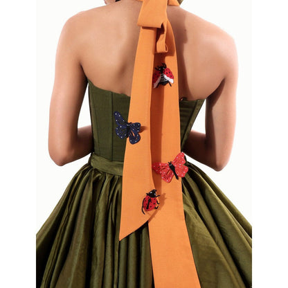 MODO CALDO Green Olive Grove Corset Top