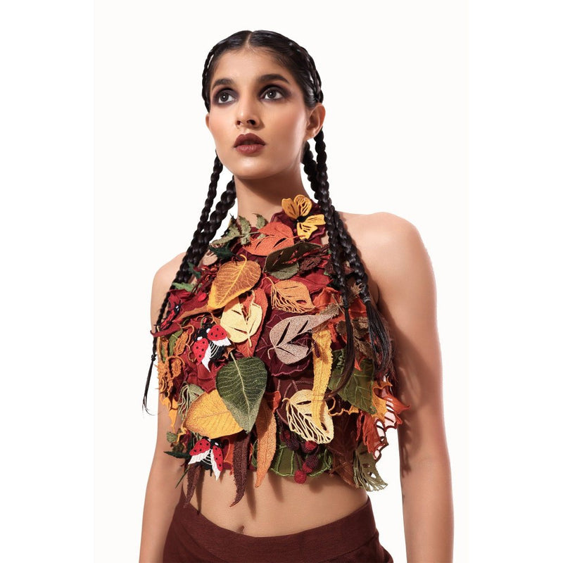 MODO CALDO Red Auburn Earth Corset Top