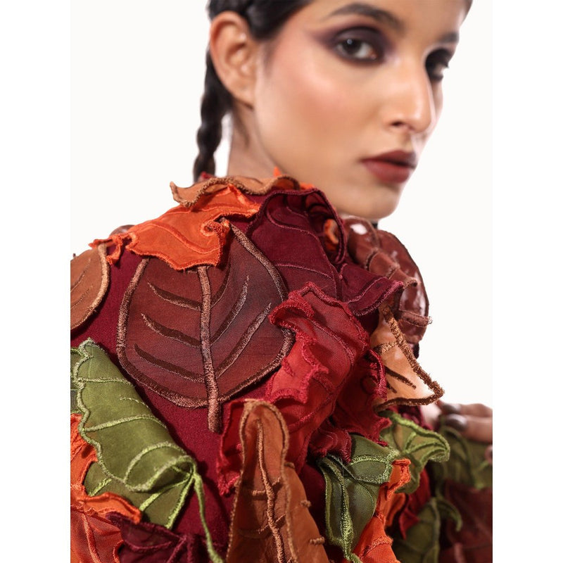 MODO CALDO Maroon Jungle Canopy Jumpsuit