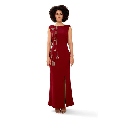MODO CALDO Maroon Metropolitan Dress