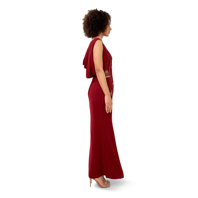 MODO CALDO Maroon Metropolitan Dress