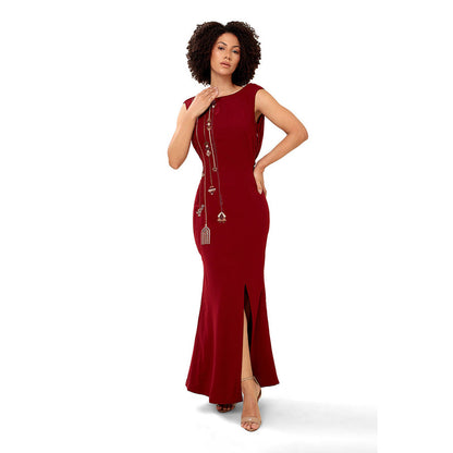 MODO CALDO Maroon Metropolitan Dress