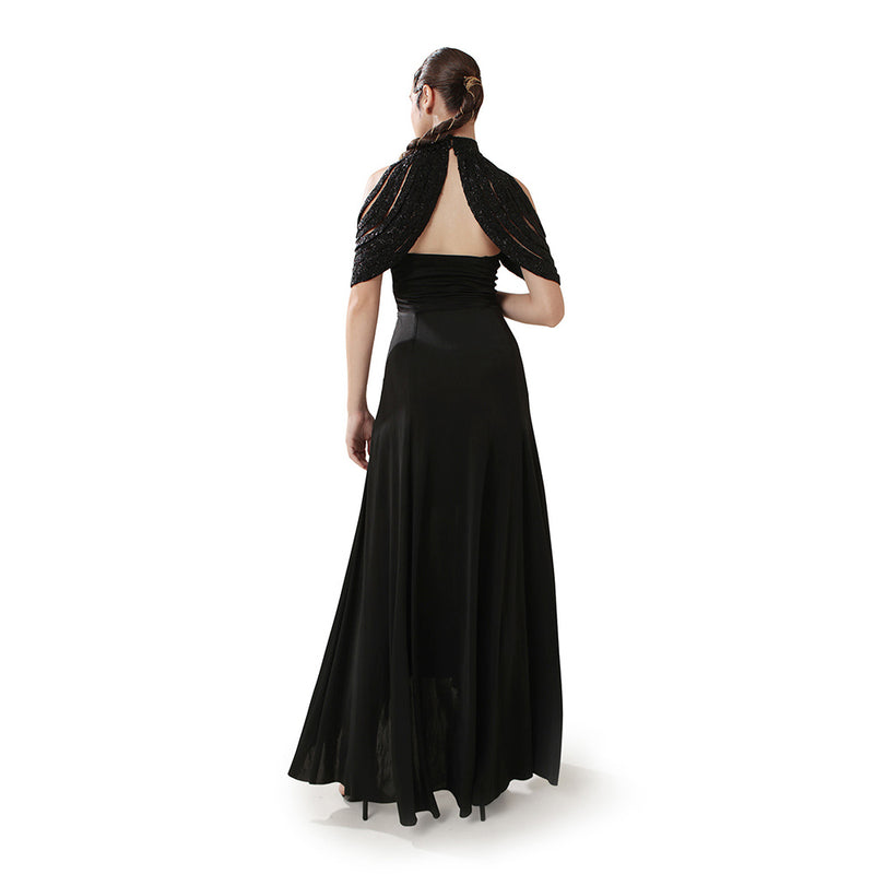 MODO CALDO Black Nocturne Dress with Cape