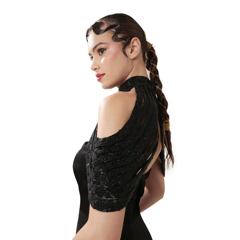 MODO CALDO Black Nocturne Dress with Cape