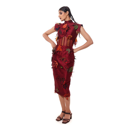 MODO CALDO Red Crimson Dusk Dress