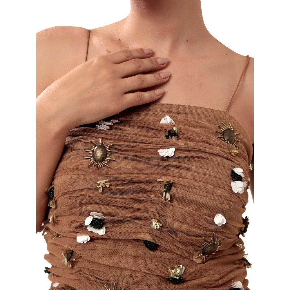 MODO CALDO Womens Brown Dress