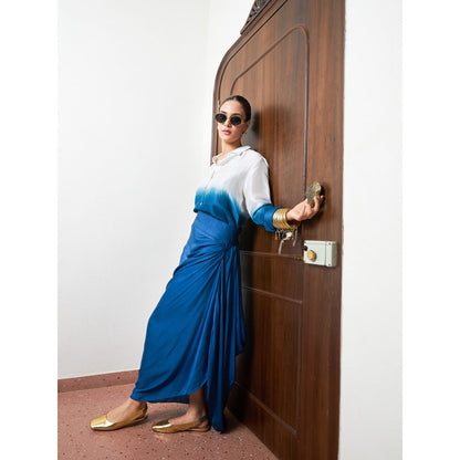 Moment Bombay Blue Aiko Draped Skirt