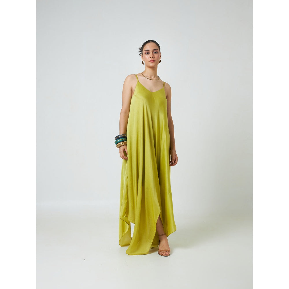 Moment Bombay Green Aria Handkerchief Dress