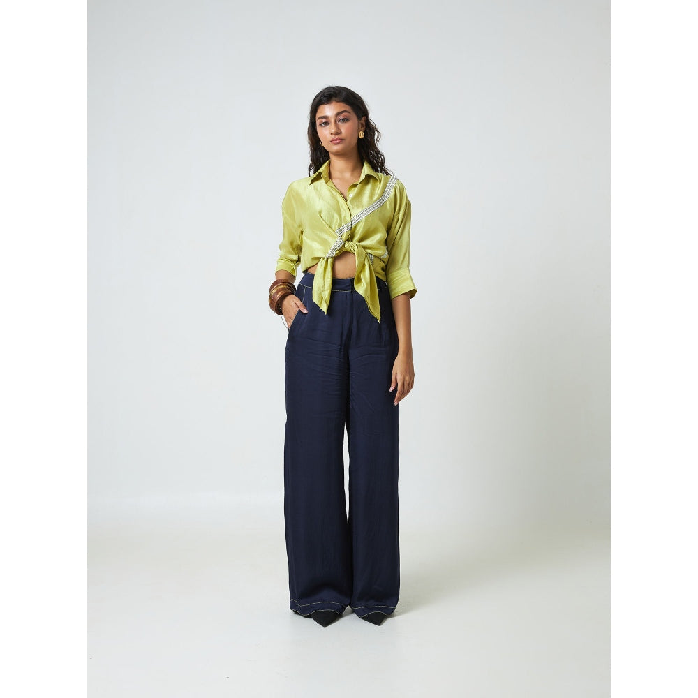 Moment Bombay Navy Blue Cara Trousers
