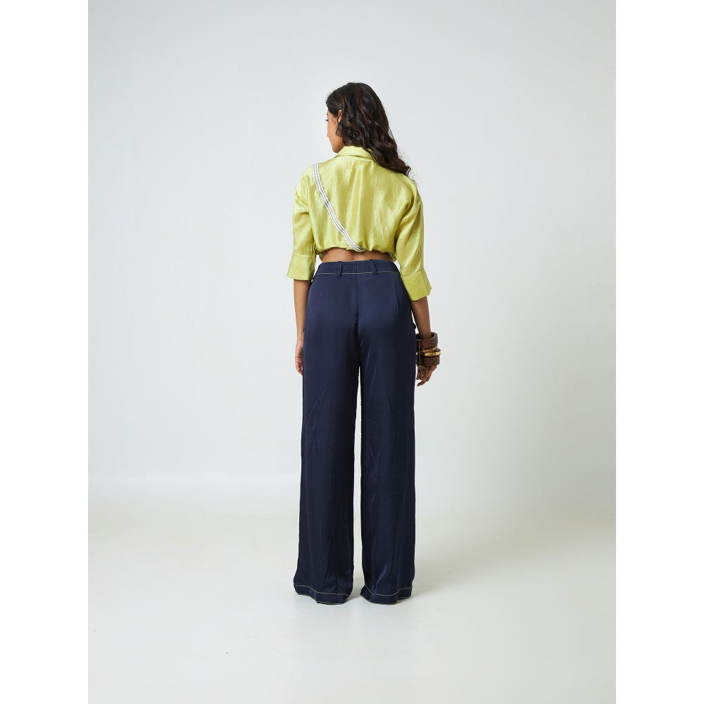 Moment Bombay Navy Blue Cara Trousers