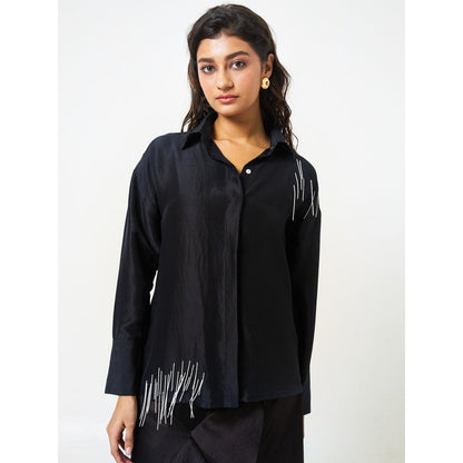 Moment Bombay Black City Lights Silk Shirt