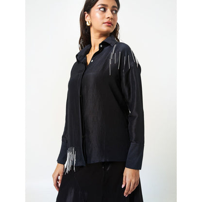 Moment Bombay Black City Lights Silk Shirt