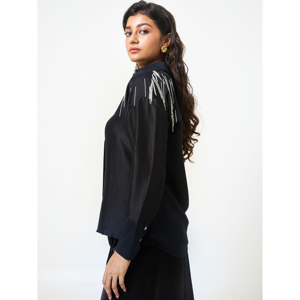Moment Bombay Black City Lights Silk Shirt